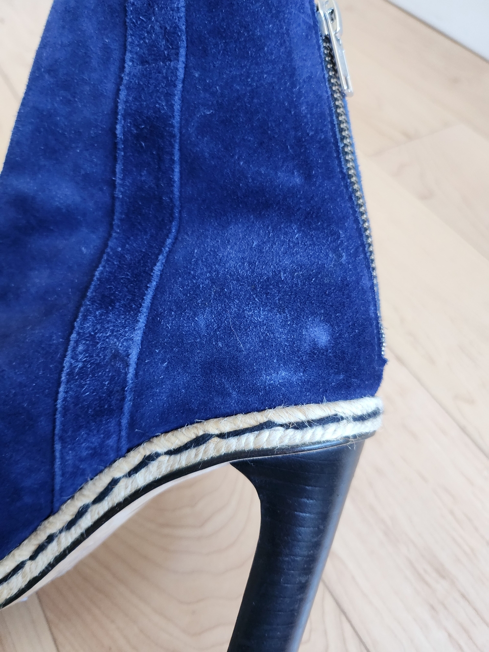 Opening Ceremony Navy(Royal Blue) Suede Peep-Toe Ankle Boots 6-6.5 - Picture 6 of 9